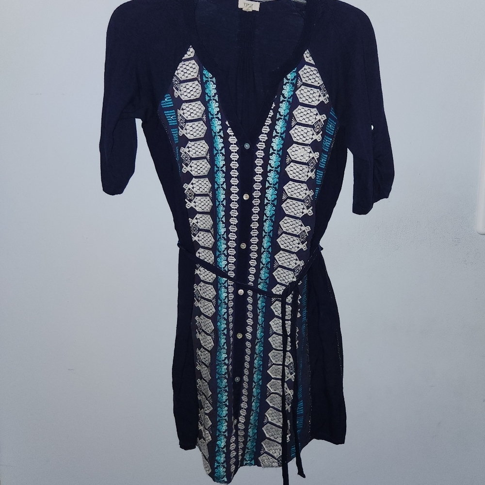 Tiny Anthropologie Women's Embroidered Dress Belted